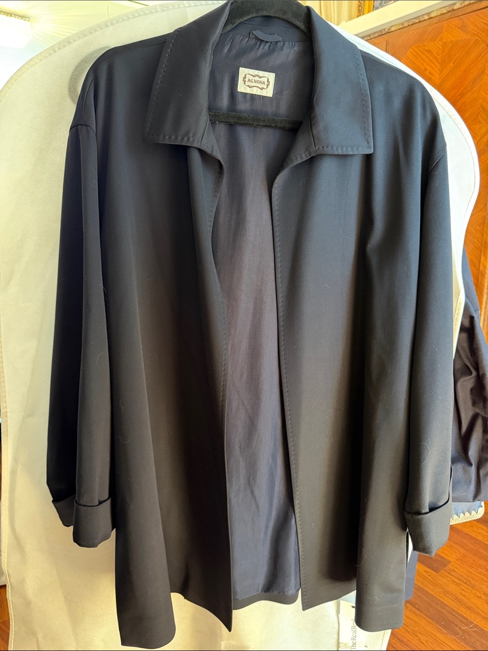 Agnona Black Relaxed Open-Front Blazer Jacket